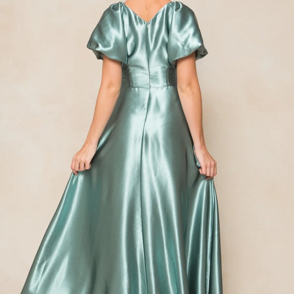 Ivy City Seaglass Satin Woman's Bridesmaid Dress!  NWT! - Picture 3 of 6